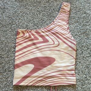 NWOT Shein Swirl Crop Top with Tie Back